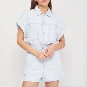 New Zara denim silver romper playsuit